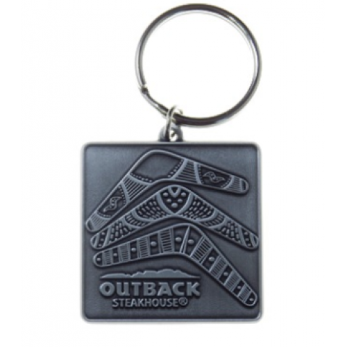 154 - Outback - Key Chain - Square Triple Boomerang