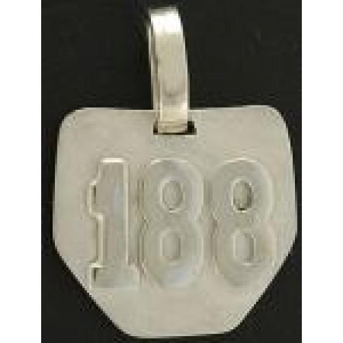 MX128 Motocross - Charm - Sterling Silver Number Plate