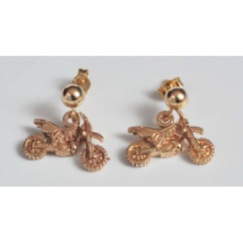 Motocross - Earrings - Gold Post - MX134-135