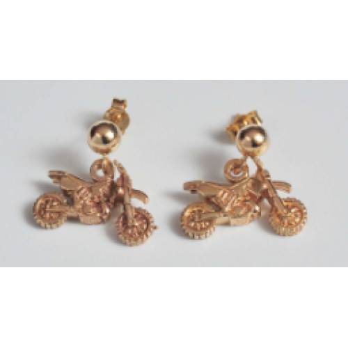 Motocross - Earrings - Gold Post - MX134-135